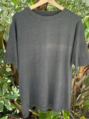 Vintage 90s Miller USA Striped Blank Tee XL Boxy Faded